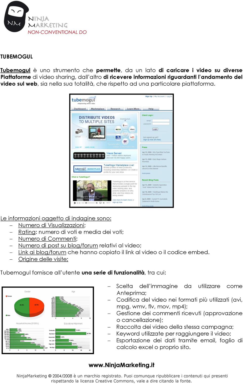 Le informazioni oggetto di indagine sono: Numero di Visualizzazioni; Rating: numero di voti e media dei voti; Numero di Commenti; Numero di post su blog/forum relativi al video; Link ai blog/forum