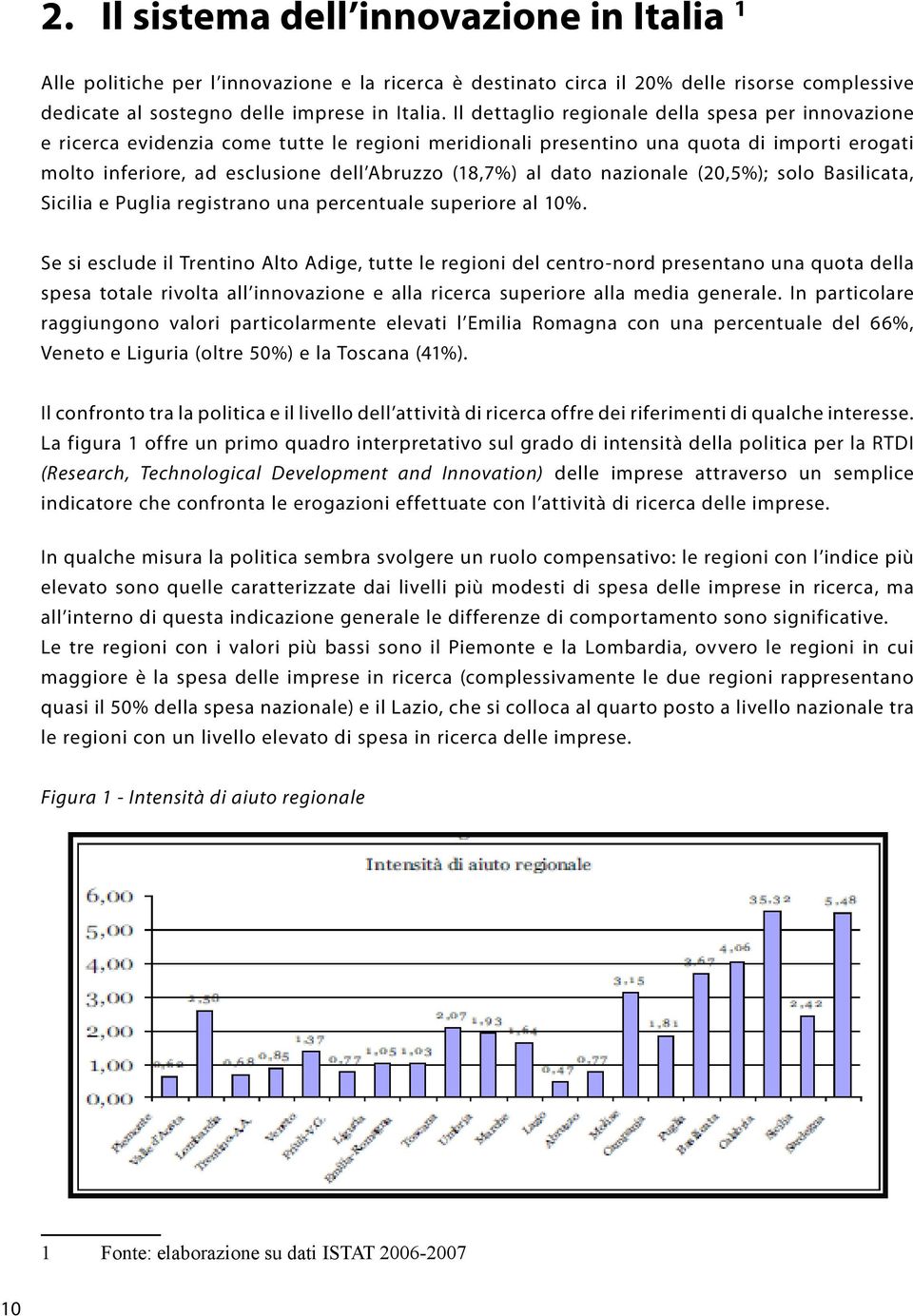 dato nazionale (20,5%); solo Basilicata, Sicilia e Puglia registrano una percentuale superiore al 10%.