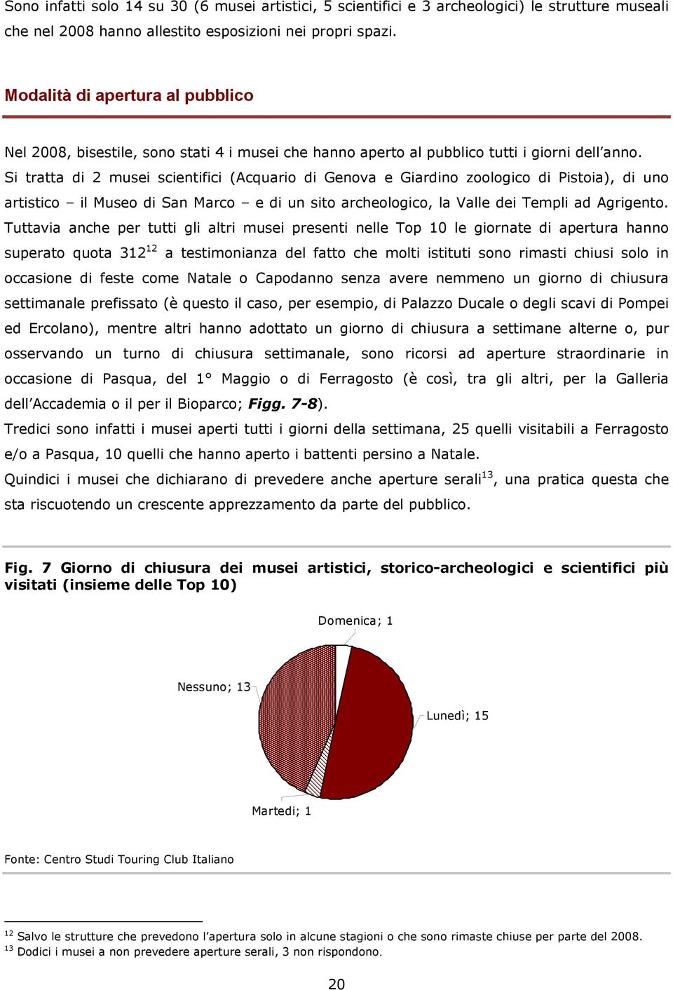 Si tratta di 2 musei scientifici (Acquario di Genova e Giardino zoologico di Pistoia), di uno artistico il Museo di San Marco e di un sito archeologico, la Valle dei Templi ad Agrigento.