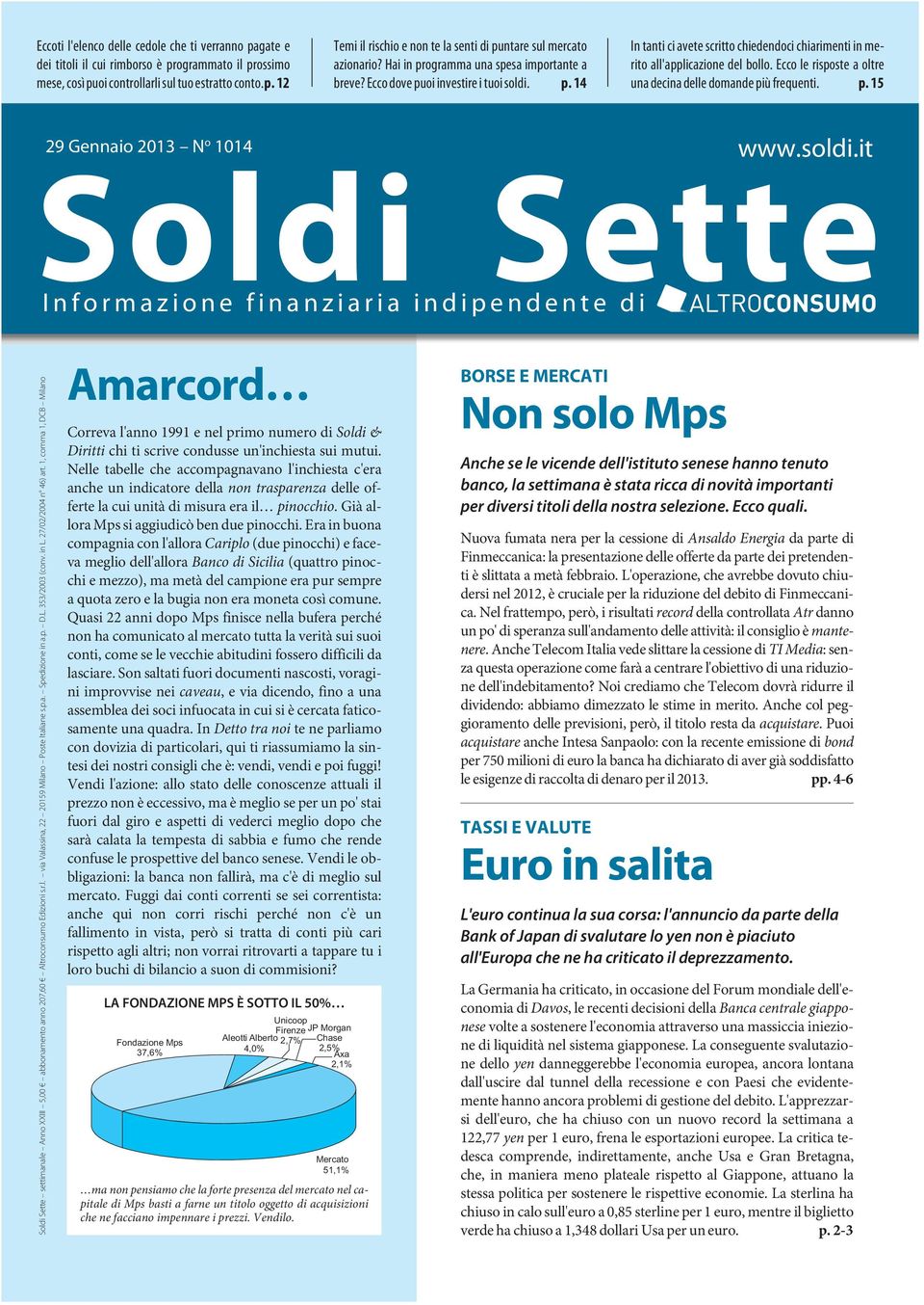 Ecco le risposte a oltre una decina delle domande più frequenti. p. 15 www.soldi.