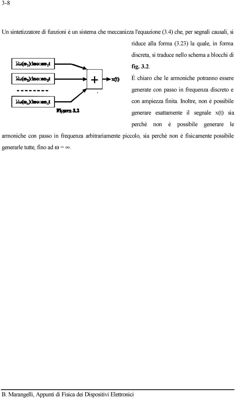 . É chiaro che le armoniche potranno essere generate con passo in frequenza discreto e con ampiezza finita.