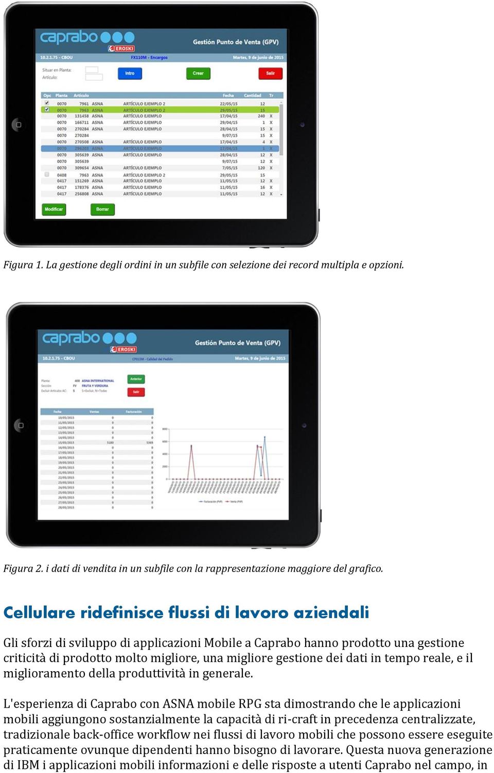 dati in tempo reale, e il miglioramento della produttività in generale.