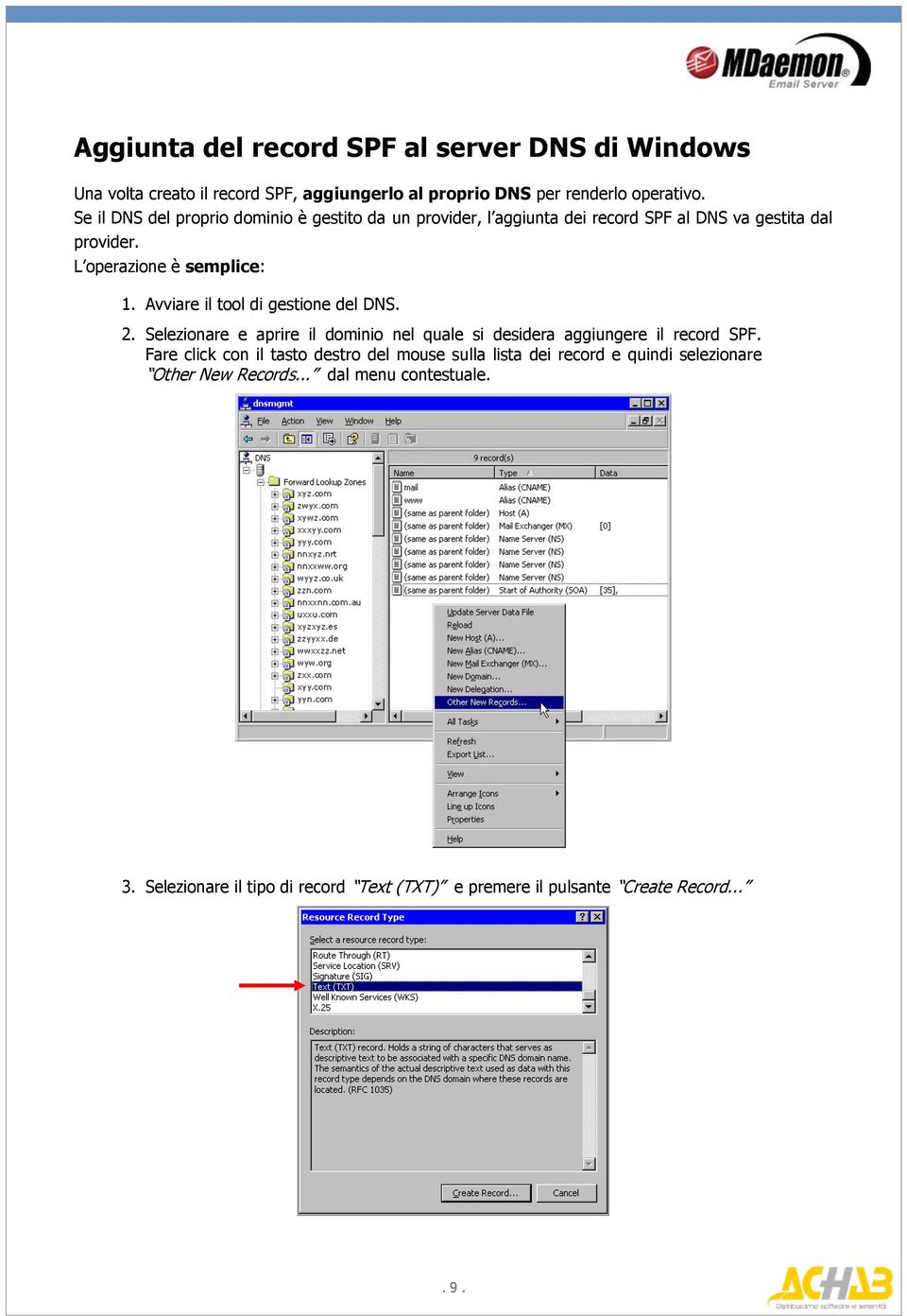 Avviare il tool di gestione del DNS. 2. Selezionare e aprire il dominio nel quale si desidera aggiungere il record SPF.