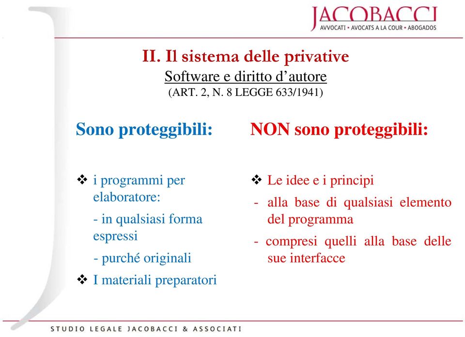 elaboratore: - in qualsiasi forma espressi - purché originali I materiali preparatori