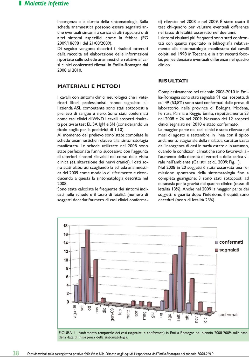 Di seguito vengono descritti i risultati ottenuti dalla raccolta ed elaborazione delle informazioni riportate sulle schede anamnestiche relative ai casi clinici confermati rilevati in Emilia-Romagna