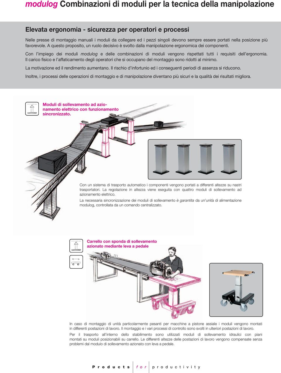 Con l impiego dei moduli modulog e delle combinazioni di moduli vengono rispettati tutti i requisiti dell ergonomia.