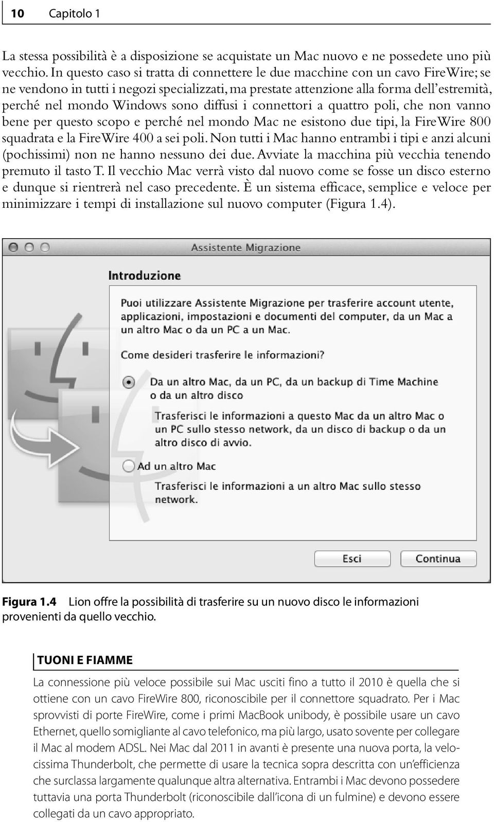 sono diffusi i connettori a quattro poli, che non vanno bene per questo scopo e perché nel mondo Mac ne esistono due tipi, la FireWire 800 squadrata e la FireWire 400 a sei poli.