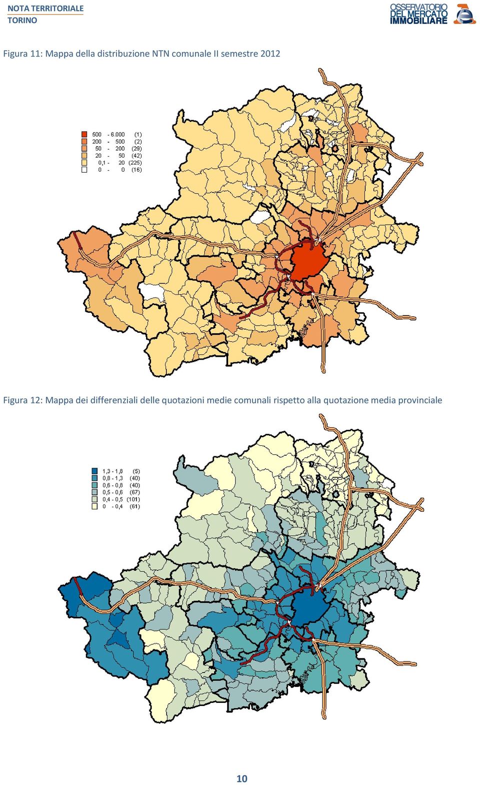 Mappa dei differenziali delle medie