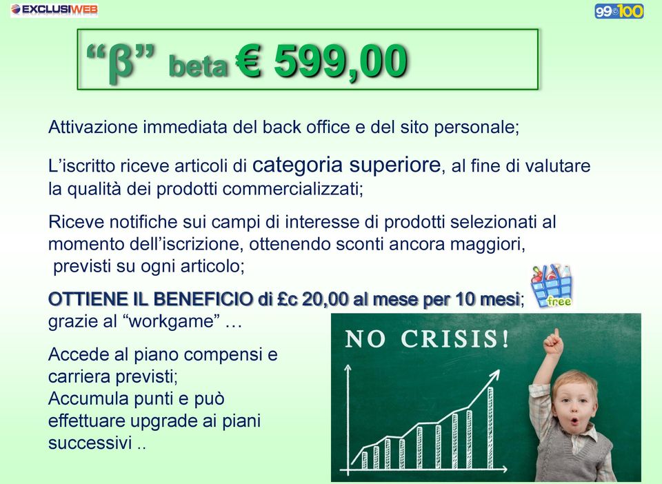 momento dell iscrizione, ottenendo sconti ancora maggiori, previsti su ogni articolo; OTTIENE IL BENEFICIO di c 20,00 al mese per