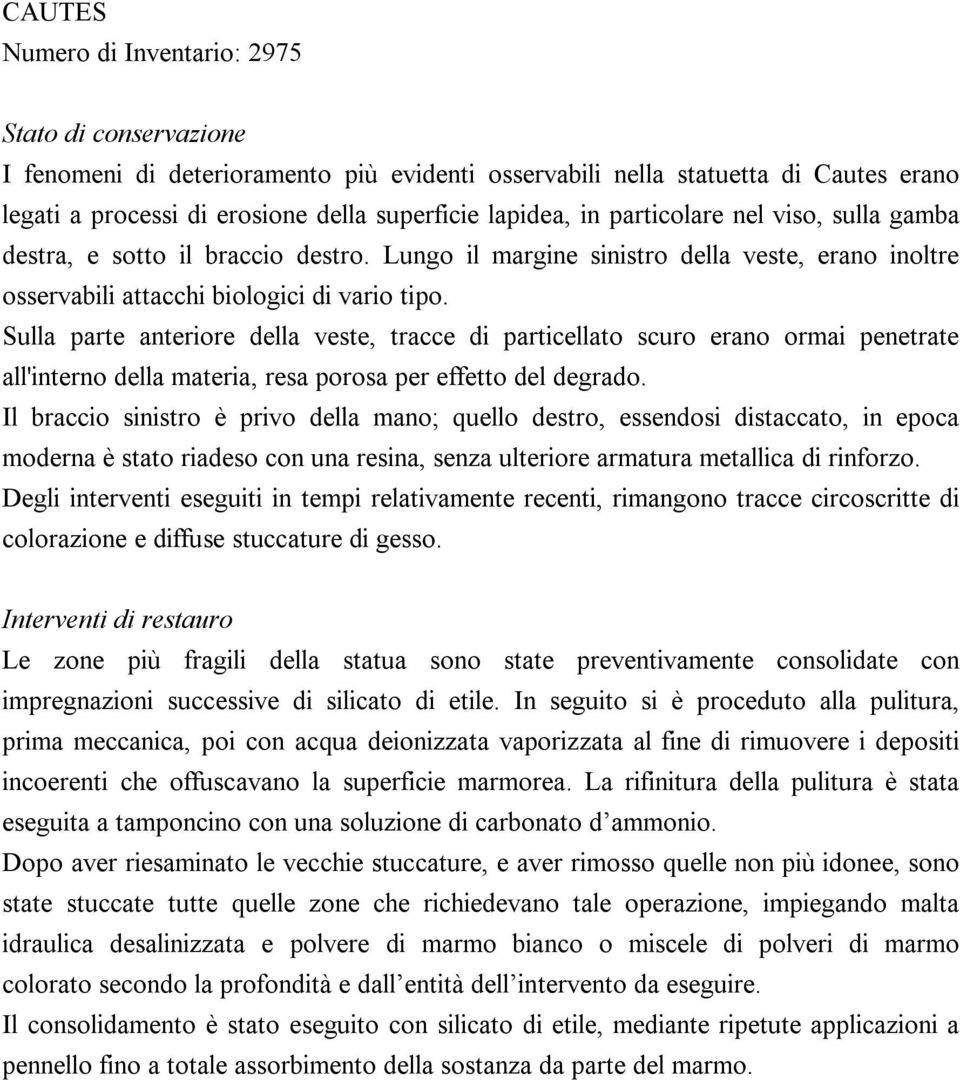 Sulla parte anteriore della veste, tracce di particellato scuro erano ormai penetrate all'interno della materia, resa porosa per effetto del degrado.