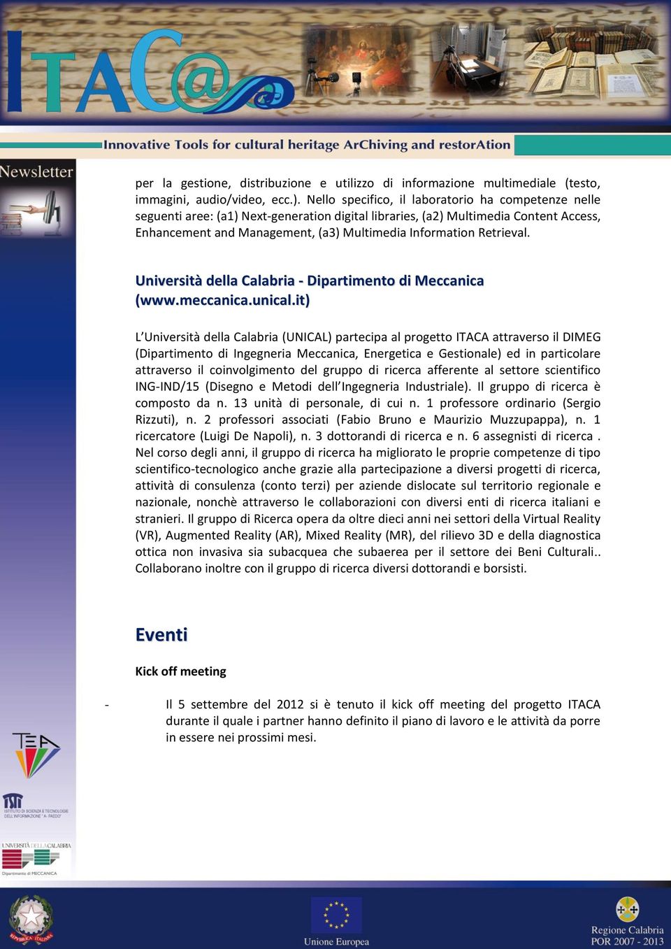 Retrieval. Università della Calabria - Dipartimento di Meccanica (www.meccanica.unical.