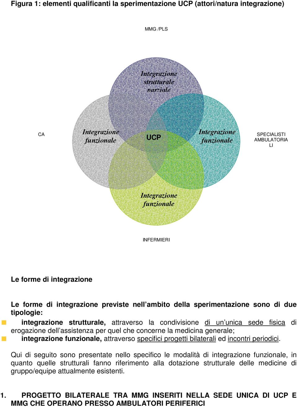 generale; integrazione funzionale, attraverso specifici progetti bilaterali ed incontri periodici.