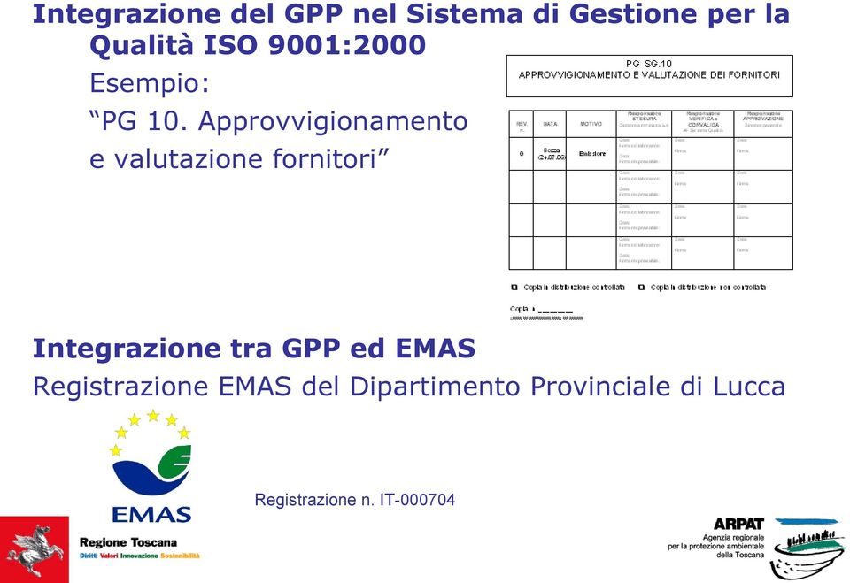 Approvvigionamento e valutazione fornitori Integrazione tra