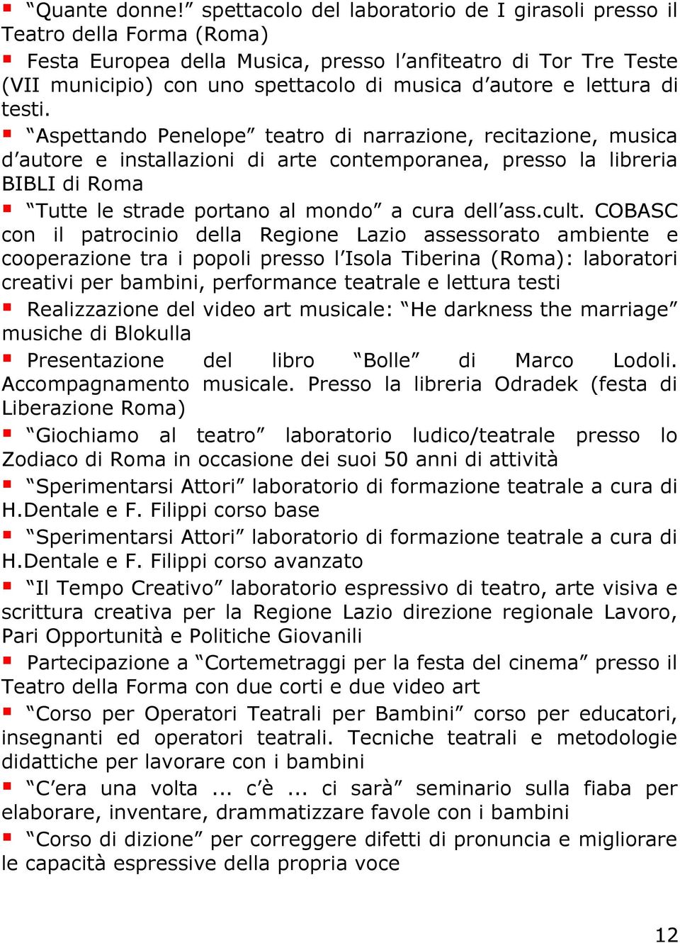 lettura di testi.