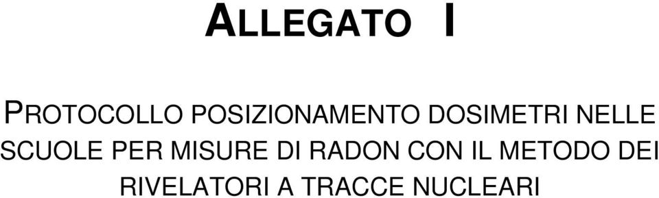 SCUOLE PER MISURE DI RADON CON