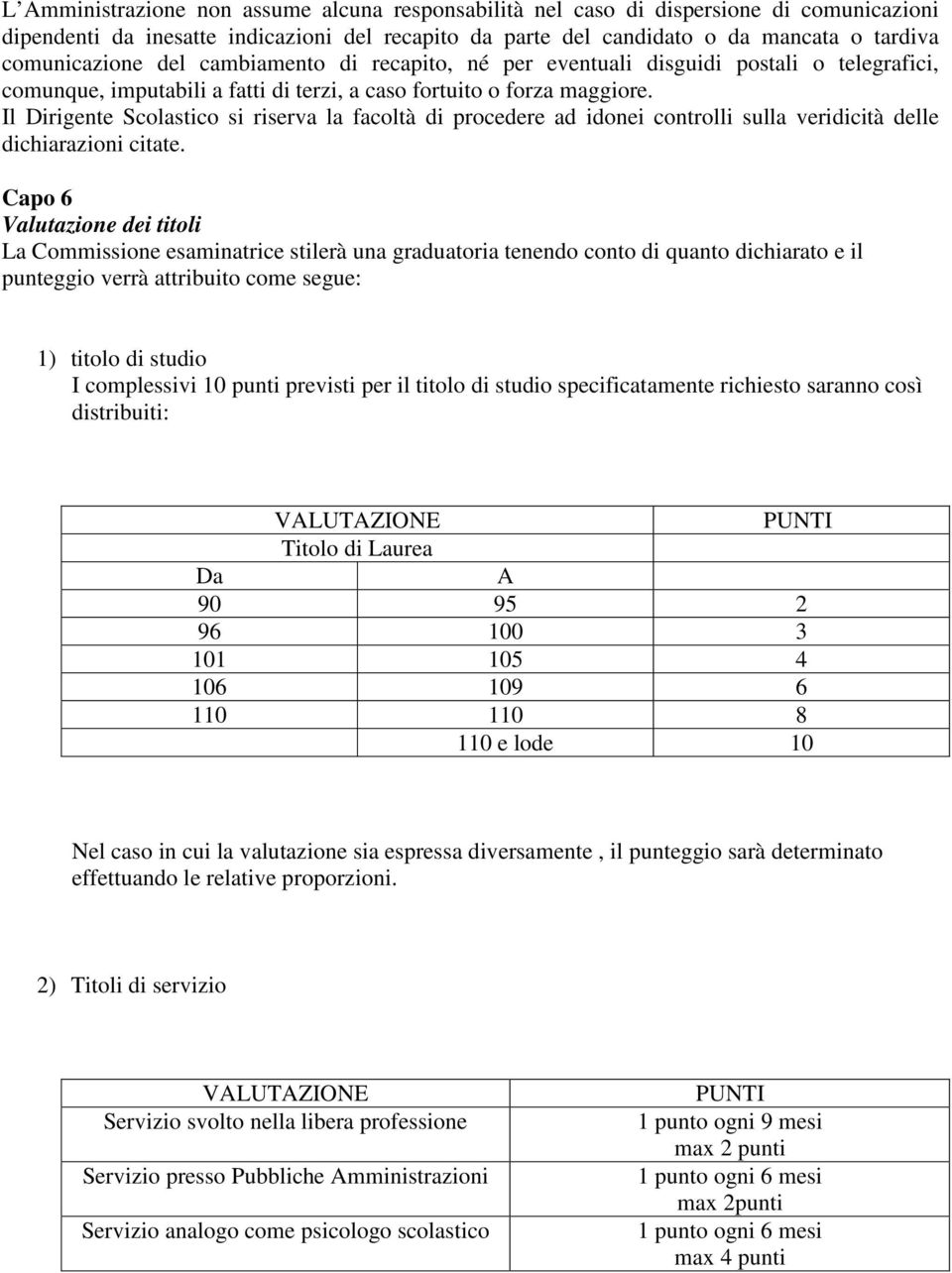 Il Dirigente Scolastico si riserva la facoltà di procedere ad idonei controlli sulla veridicità delle dichiarazioni citate.