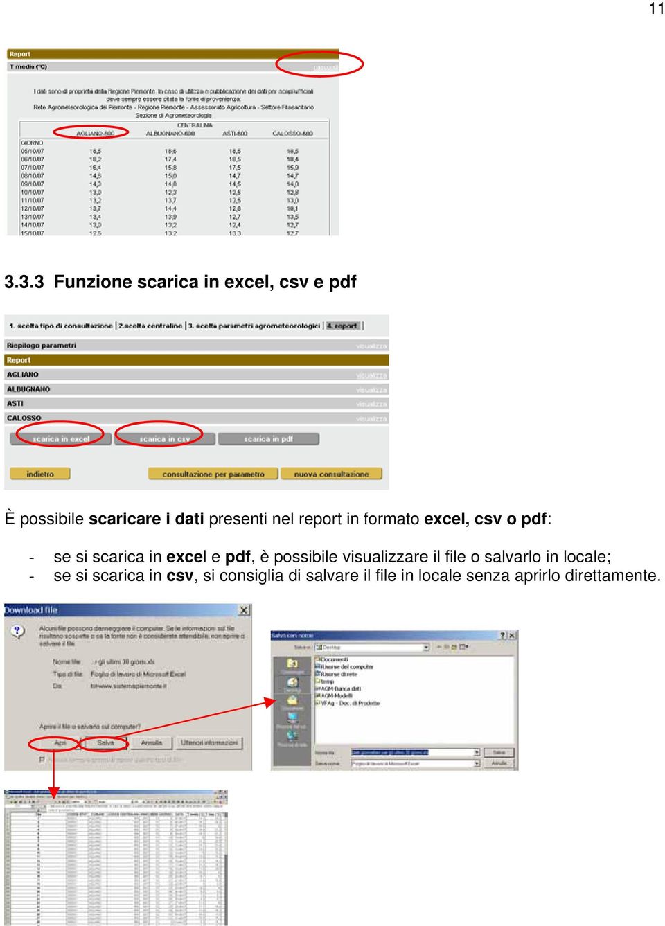 pdf, è possibile visualizzare il file o salvarlo in locale; - se si scarica