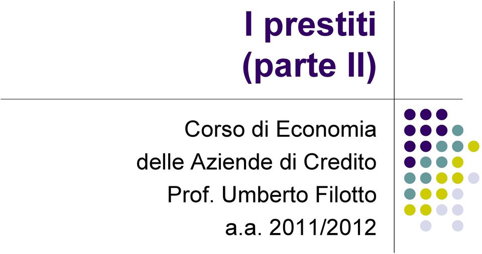 Aziende di Credito Prof.