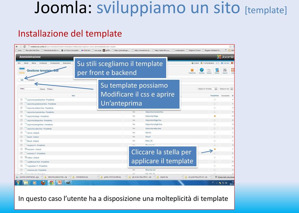 Modificare il css e aprire Un anteprima Cliccare la stella per applicare