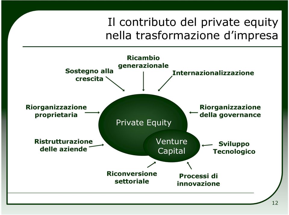 proprietaria Private Equity Riorganizzazione della governance Ristrutturazione