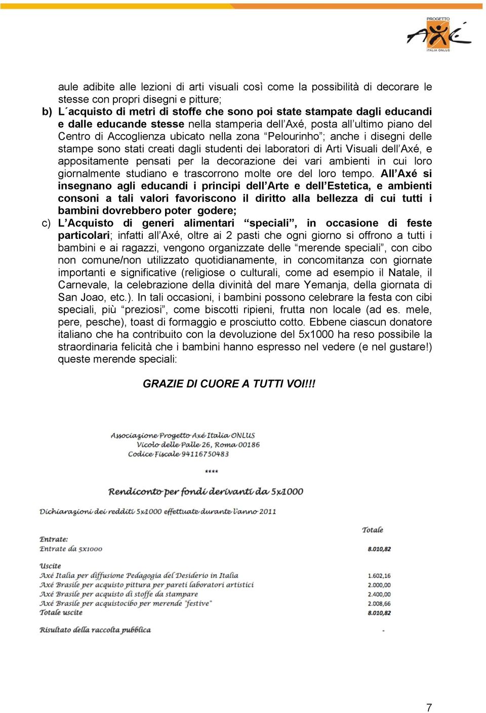 laboratori di Arti Visuali dell Axé, e appositamente pensati per la decorazione dei vari ambienti in cui loro giornalmente studiano e trascorrono molte ore del loro tempo.