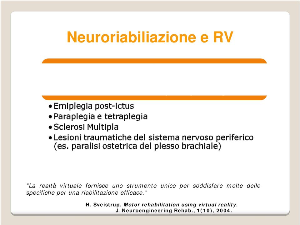 una riabilitazione efficace. H. Sveistrup.