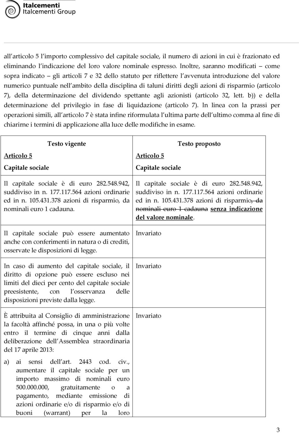 degli azioni di risparmio (articolo 7), della determinazione del dividendo spettante agli azionisti (articolo 32, lett. b)) e della determinazione del privilegio in fase di liquidazione (articolo 7).