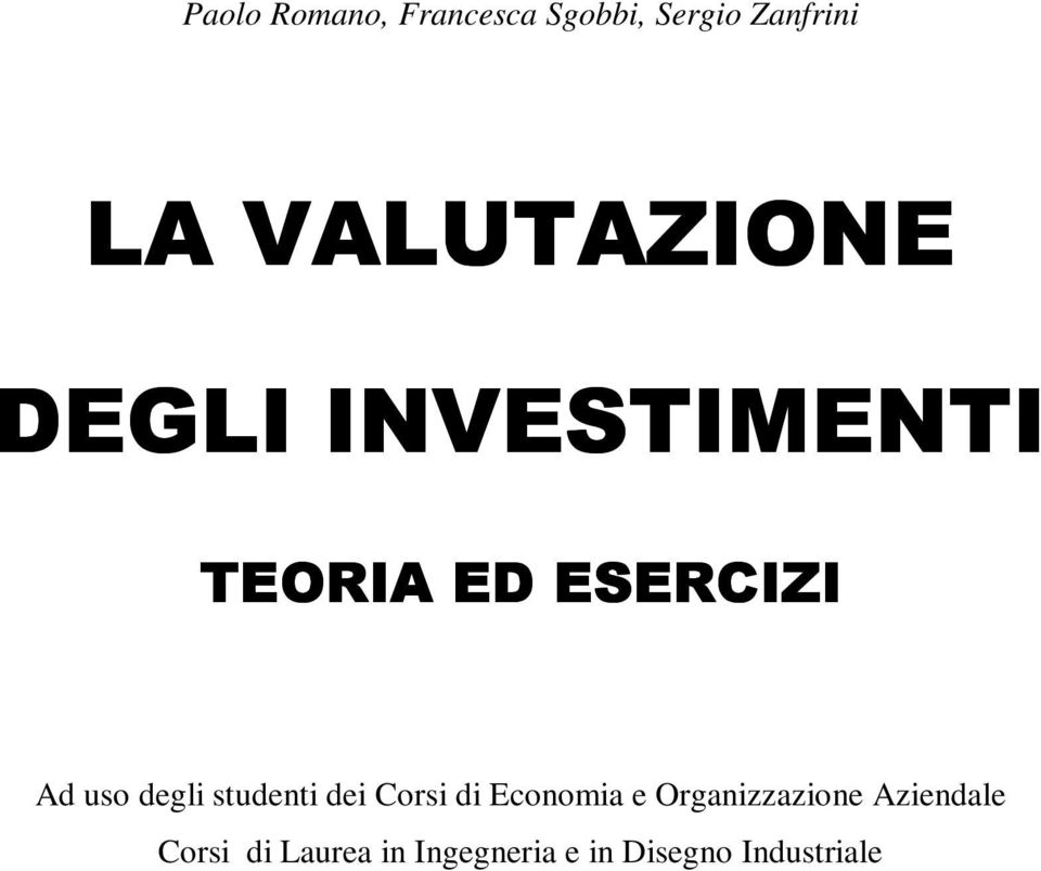 Economia e Organizzazione Aziendale Corsi