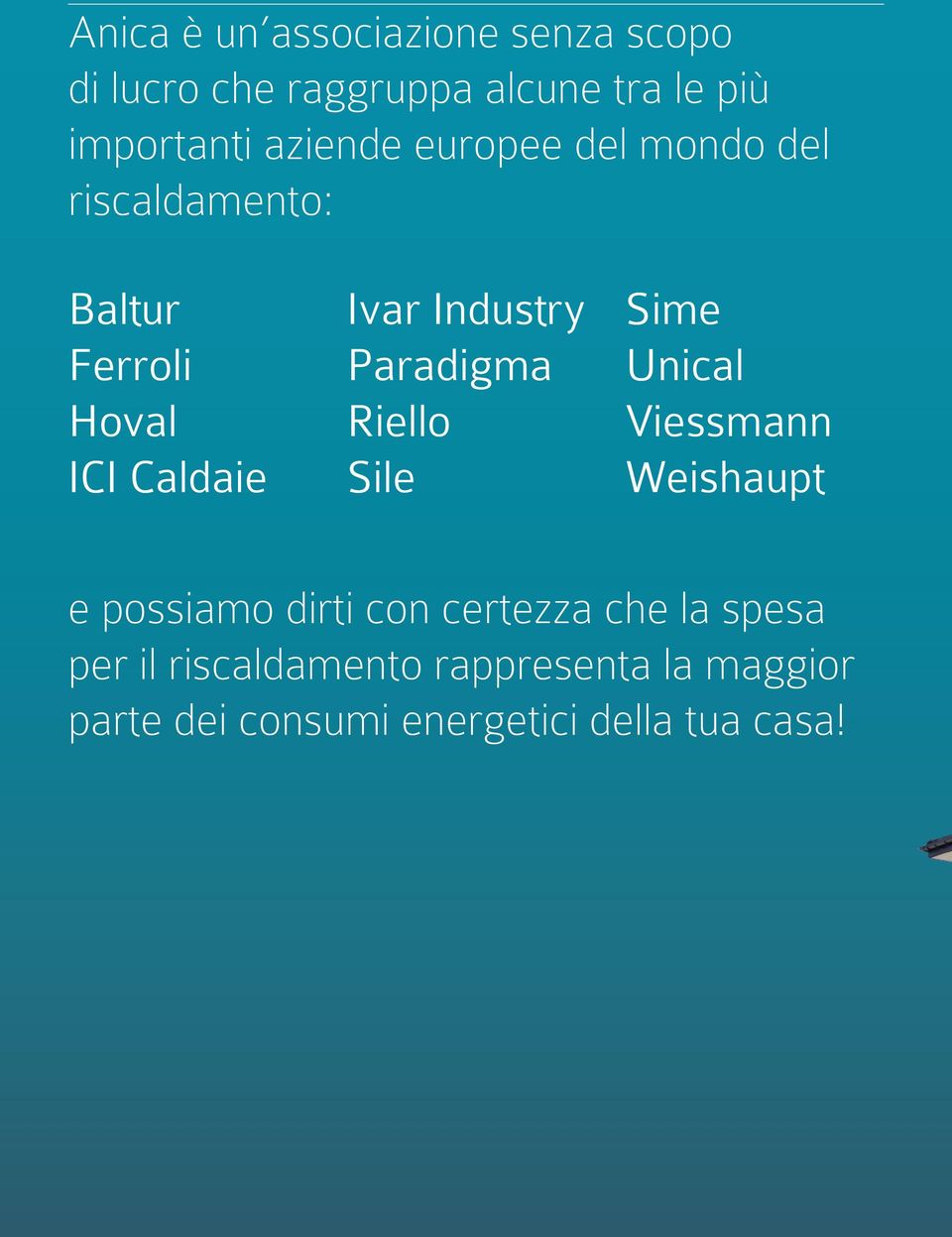 Industry Paradigma Riello Sile Sime Unical Viessmann Weishaupt e possiamo dirti con