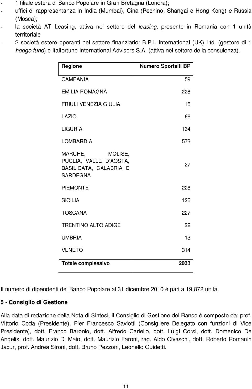 (gestore di 1 hedge fund) e Italfortune International Advisors S.A. (attiva nel settore della consulenza).