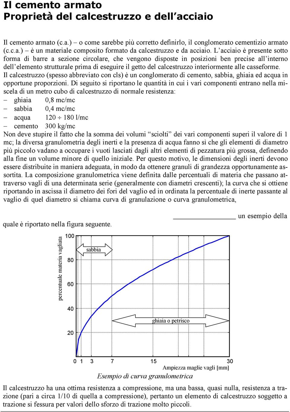 caeforme. Il calcetruzzo (peo abbreviato con cl) è un conglomerato di cemento, abbia, ghiaia ed acqua in opportune proporzioni.