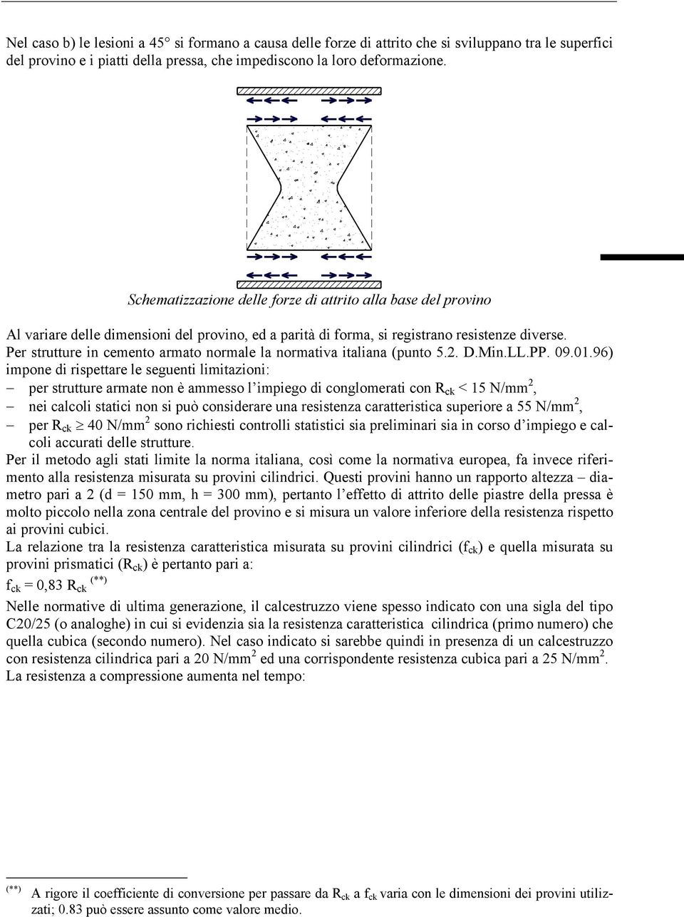 Per trutture in cemento armato normale la normativa italiana (punto 5.. D.Min.LL.PP. 09.01.