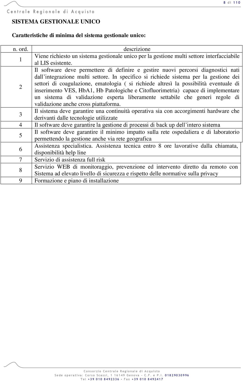 Il software deve permettere di definire e gestire nuovi percorsi diagnostici nati dall integrazione multi settore.