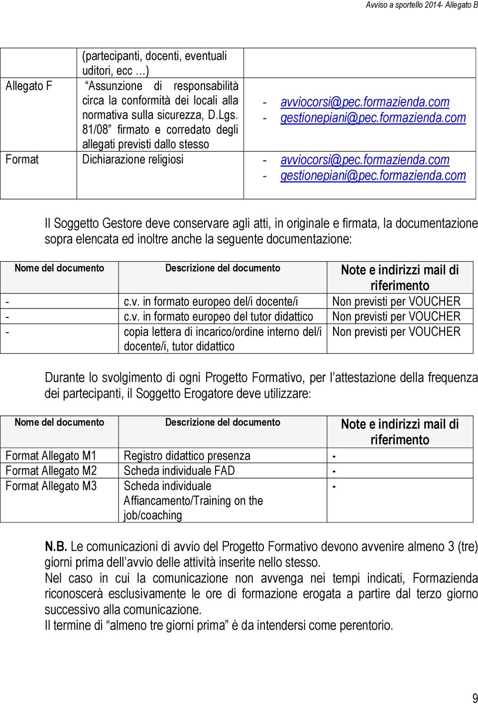 com 81/08 firmato e corredato degli allegati previsti dallo stesso Format Dichiarazione religiosi - avviocorsi@pec.formazienda.