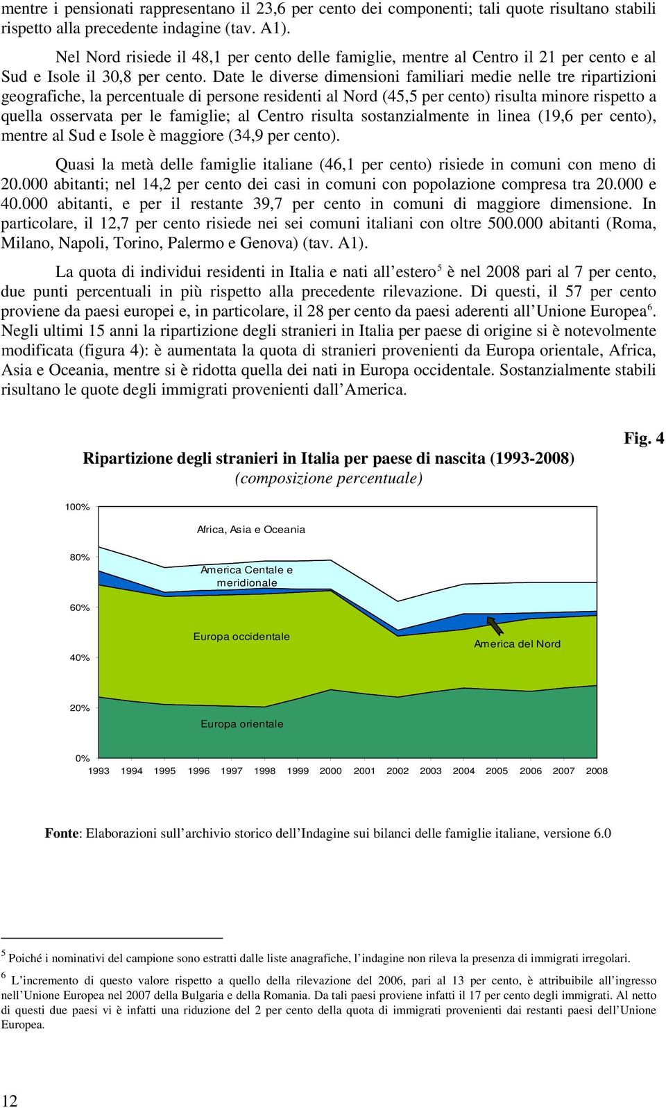 Date le diverse dimensioni familiari medie nelle tre ripartizioni geografiche, la percentuale di persone residenti al Nord (45,5 per cento) risulta minore rispetto a quella osservata per le famiglie;