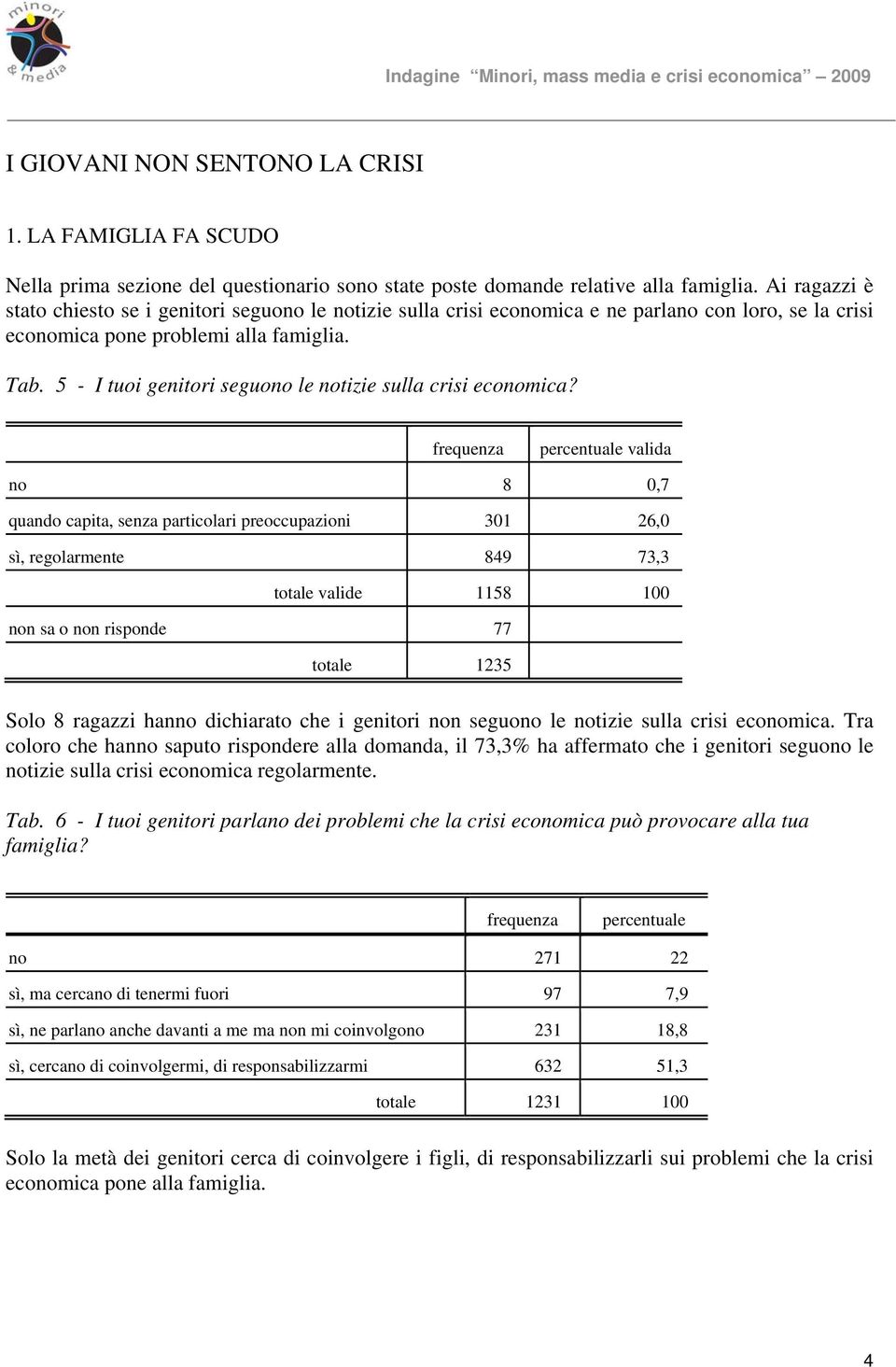 5 - I tuoi genitori seguono le notizie sulla crisi economica?