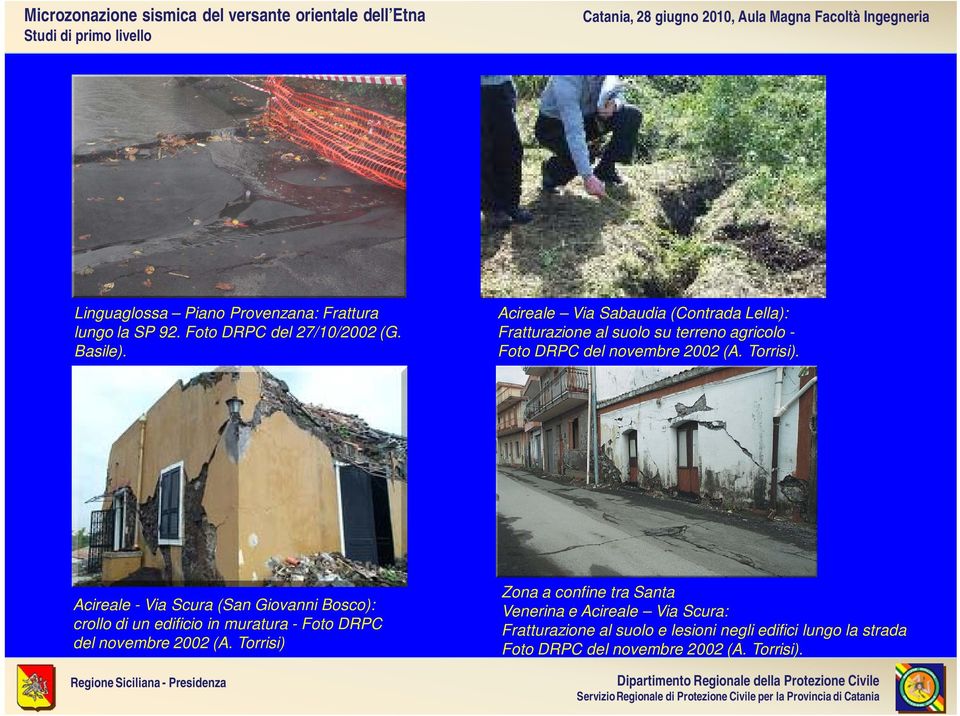 Acireale - Via Scura (San Giovanni Bosco): crollo di un edificio in muratura - Foto DRPC del novembre 2002 (A.