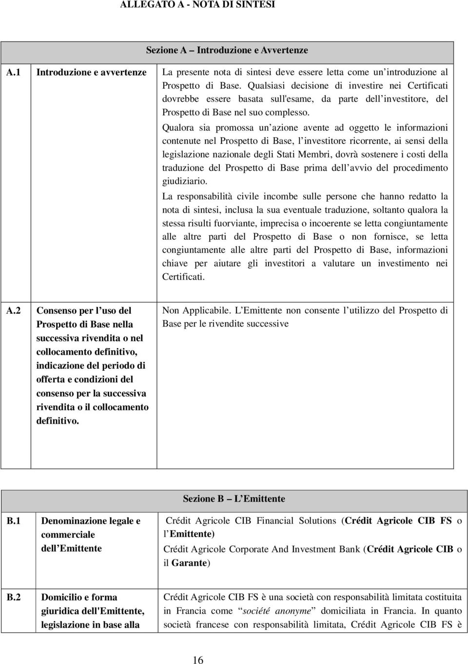 Qualora sia promossa un azione avente ad oggetto le informazioni contenute nel Prospetto di Base, l investitore ricorrente, ai sensi della legislazione nazionale degli Stati Membri, dovrà sostenere i