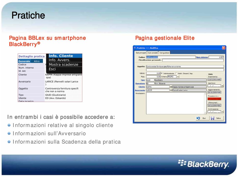 a: Informazioni relative al singolo cliente Informazioni