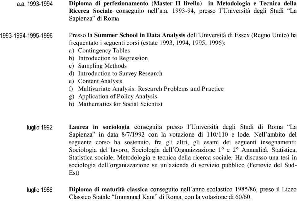 Introduction to Regression c) Sampling Methods d) Introduction to Survey Research e) Content Analysis f) Multivariate Analysis: Research Problems and Practice g) Application of Policy Analysis h)