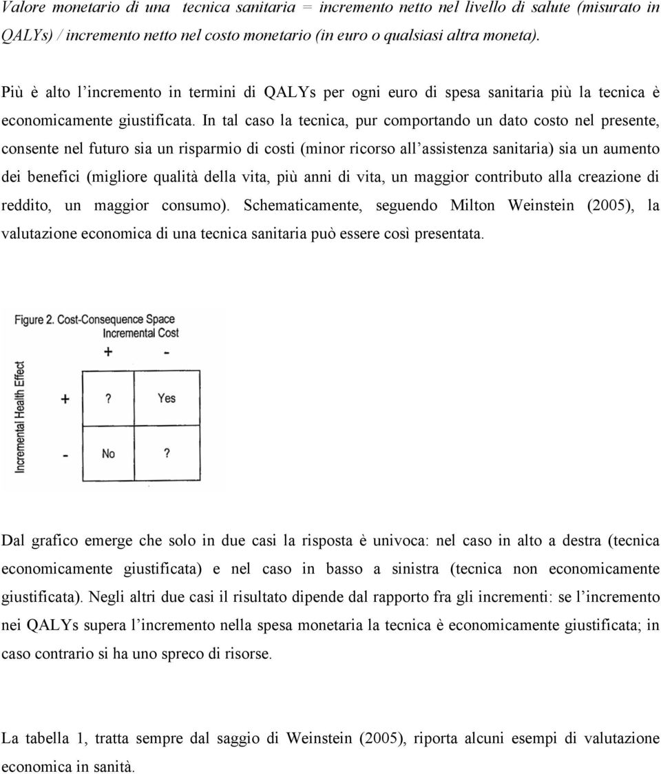 In tal caso la tecnica, pur comportando un dato costo nel presente, consente nel futuro sia un risparmio di costi (minor ricorso all assistenza sanitaria) sia un aumento dei benefici (migliore