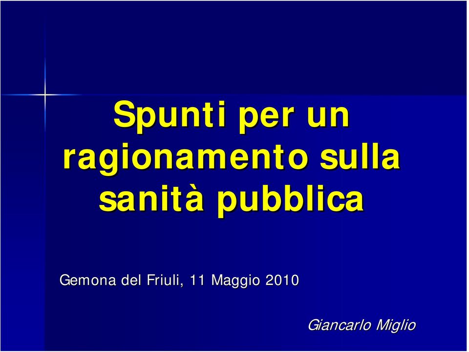 sanità pubblica Gemona