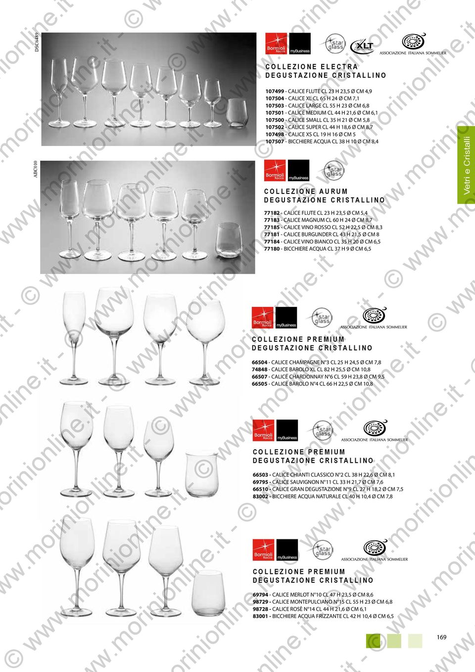 MEDIUM CL 44 H 21,6 Ø CM 6,1 107500 - CALICE SMALL CL 35 H 21 Ø CM 5,8 107502 - CALICE SUPER CL 44 H 18,6 Ø CM 8,7 107498 - CALICE XS CL 19 H 16 Ø CM 5 107507 - BICCHIERE ACQUA CL 38 H 10 Ø CM 8,4