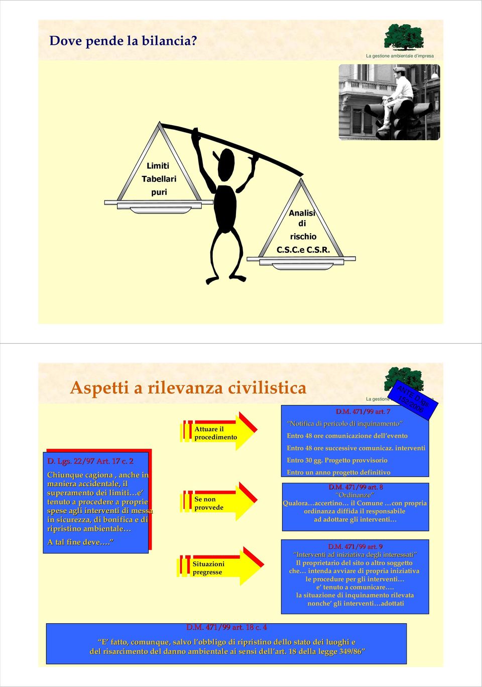 fine deve. Attuare Attuare il il procedimento procedimento Se non Se non provvede provvede Situazioni Situazioni pregresse pregresse D.M. 471/99 art.