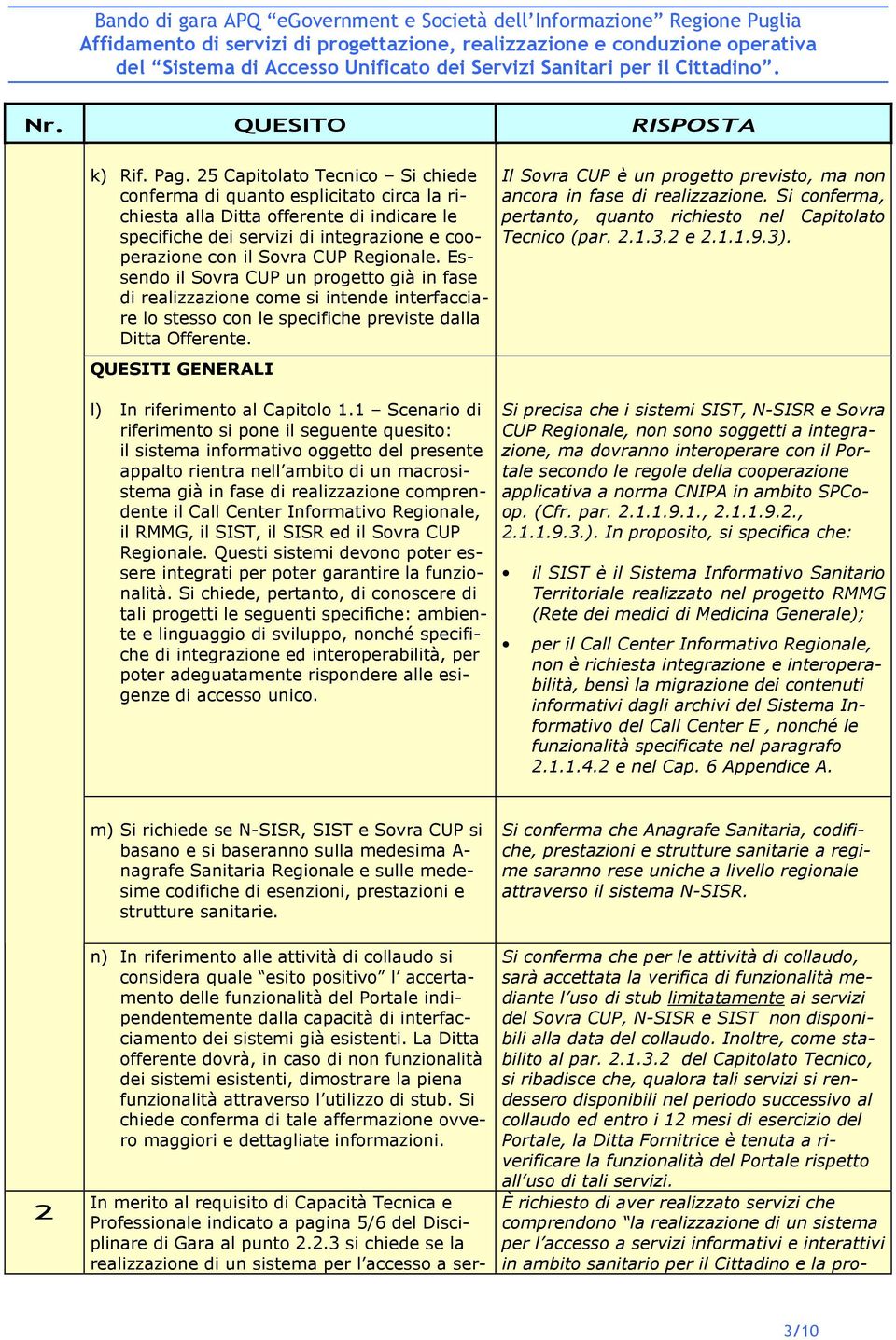 Essendo il Sovra CUP un progetto già in fase di realizzazione come si intende interfacciare lo stesso con le specifiche previste dalla Ditta Offerente.