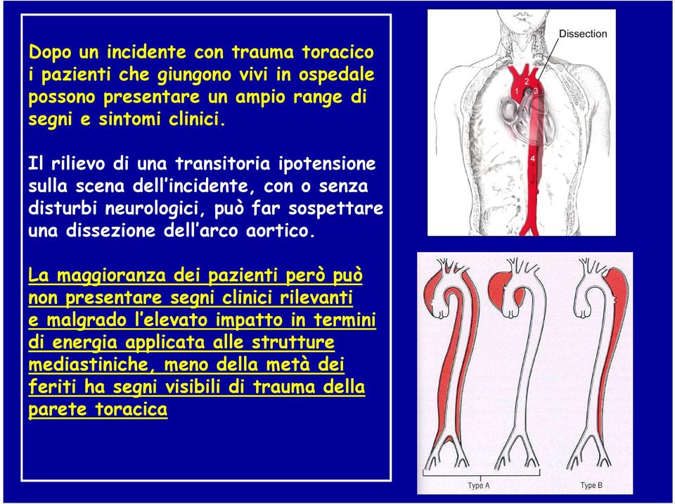 Il rilievo di una transitoria ipotensione sulla scena dell incidente, con o senza disturbi neurologici, può far sospettare una