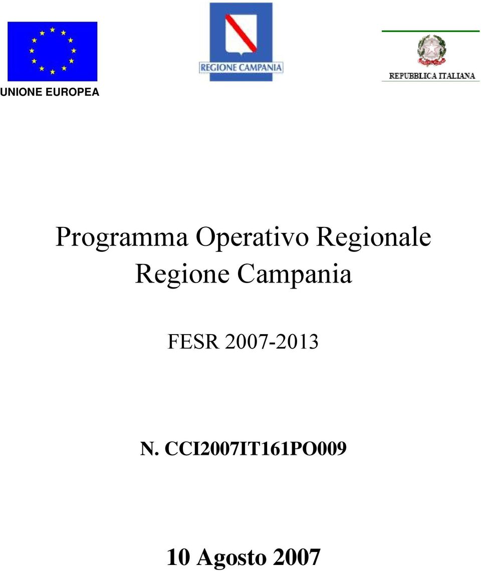 Campania FESR 2007-2013 N.