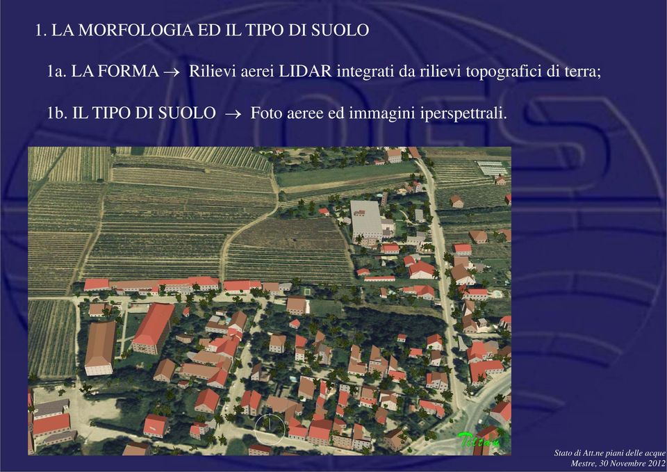 rilievi topografici di terra; 1b.