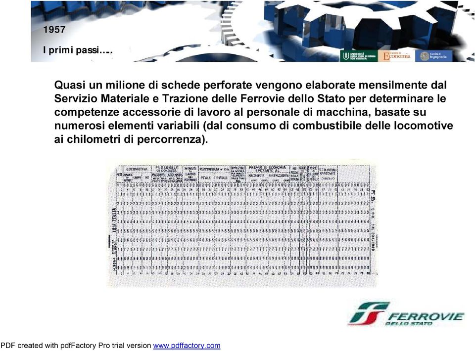 Materiale e Trazione delle Ferrovie dello Stato per determinare le competenze