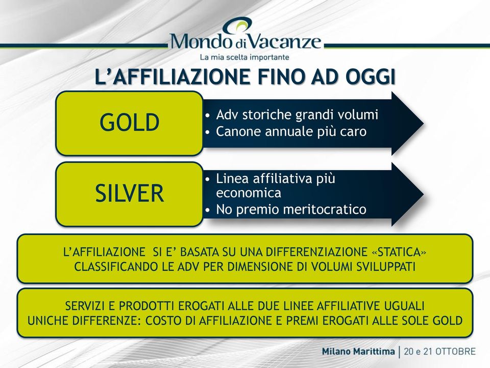 DIFFERENZIAZIONE «STATICA» CLASSIFICANDO LE ADV PER DIMENSIONE DI VOLUMI SVILUPPATI SERVIZI E